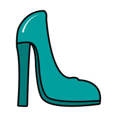 blue heel shoe icon, colorful design