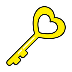 heart key icon, colorful design