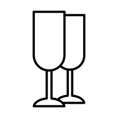 kitchen elements design, champagne glasses icon, line style