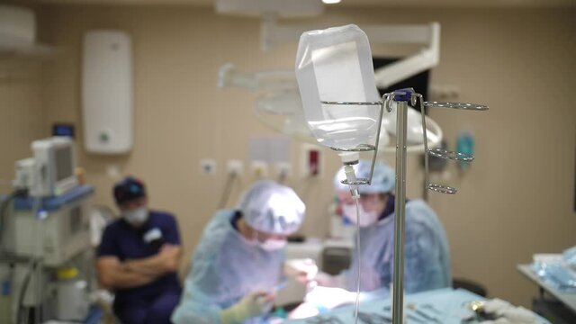 medical operation. Doctors work in the medical operating room