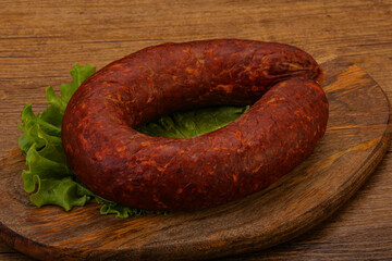 Krakowska sausage over the board