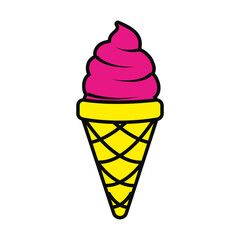 ice cream cone icon, colorful design