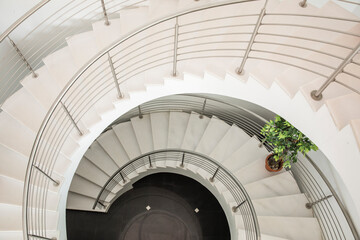 Spiral staircase top angle.