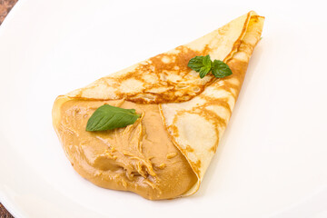 Pancake with peanut butter