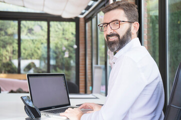 businessman working on project at office desk home