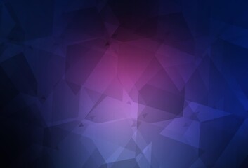 Dark Pink, Blue vector texture with abstract poly forms.