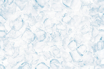 Real seamless background of ice cubes on white background.