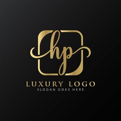 HP Logo Design Vector Template. Initial Luxury Letter HP Vector Illustration

