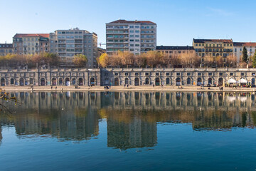 Po riverside of Turin during autumn