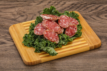 Iberian pork Fuet sausage slices