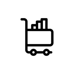 Trolley Sale cart graph analytic buyer costumer Outline Icon, Logo, Vector