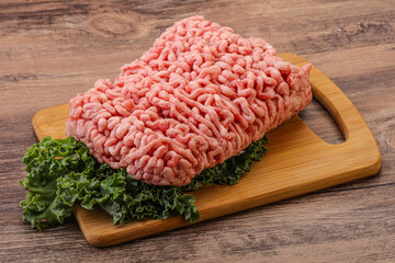 Raw pork minced meat for cooking