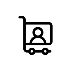 Trolley Sale Profile buyer costumer Outline Icon, Logo, Vector