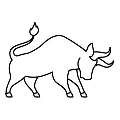 bull on a white background