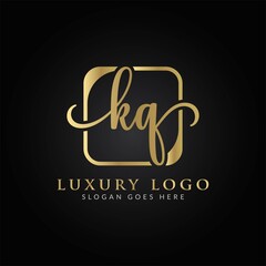 Linked Letter KQ Logo Design vector Template. Creative Abstract KQ Luxury Logo Design Vector Illustration