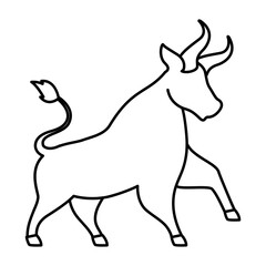 bull over a white background