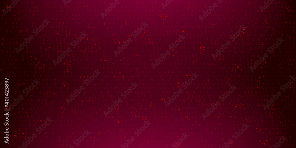 Poster futuristic red digital background. backdrop in a hi-tech style with partciles. design for banner, we