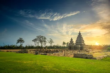 Foto auf Acrylglas Anbetungsstätte Ancient Shore temple of Mahabalipuram, Tamil Nadu, India