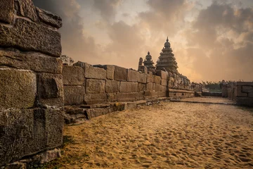 Cercles muraux Lieu de culte Ancient Shore temple of Mahabalipuram, Tamil Nadu, India