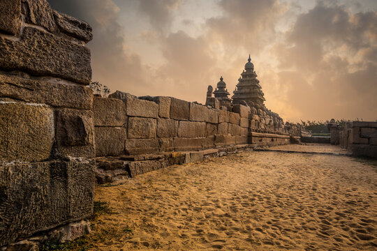 Ancient Shore temple of Mahabalipuram, Tamil Nadu, India