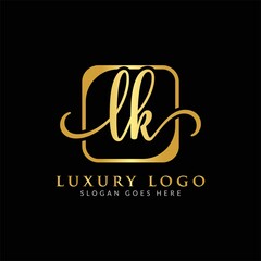 Initial LK letter Logo Design vector Template. Luxury Letter LK logo Design