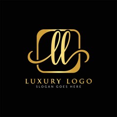 Initial LL letter Logo Design vector Template. Luxury Letter LL logo Design