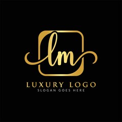 Initial LM letter Logo Design vector Template. Luxury Letter LM logo Design