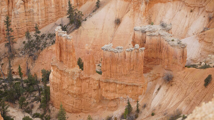 Brown Sand Rock Sculptures at Bryce Canyon National Park in Utah, USA.