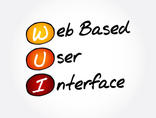 WUI - Web Based User Interface acronym, technology concept background