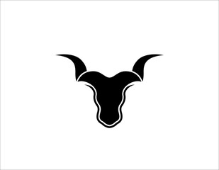 abstract Simple head bull logo