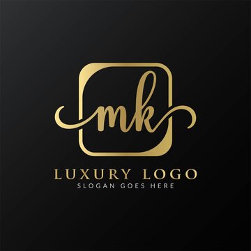 Initial MK letter Logo Design vector Template. Luxury Letter MK logo Design