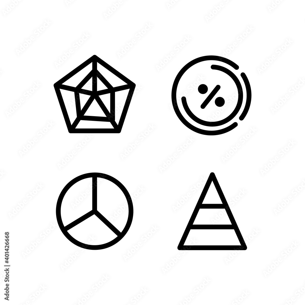 Poster linear graph and chart icons design isolated on white background
