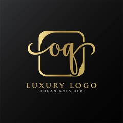 Initial Simple Letter OQ Logo Design Vector Template. Abstract Luxury OQ Letter Logo Design