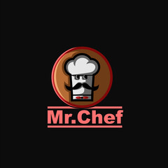 Mr. Chef Logo Design Vector