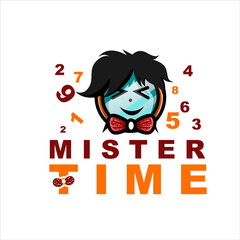 Mister Time Logo Design Vector