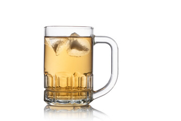 Mug with beer on isolated white background.