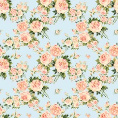 Kissenbezug  Lovely floral seamless pattern drawn by oil paints on paper roses © Irina Chekmareva