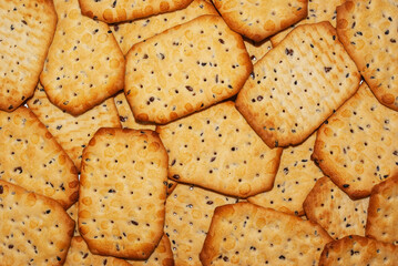 background of cracker cookies closeup
