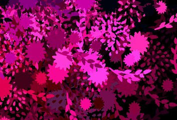 Fototapeta na wymiar Dark Pink vector background with abstract shapes.