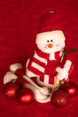 snowman with christmas ball