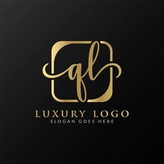 Initial Letter QL Logo Design Vector Template. Modern Luxury QL Letter Logo Design