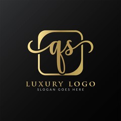 Initial Letter QS Logo Design Vector Template. Modern Luxury QS Letter Logo Design