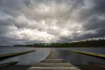 This photograph is a view of the approaching Hurricane Zeta from the Docks at Jordan Lake's New Hope Overlook.