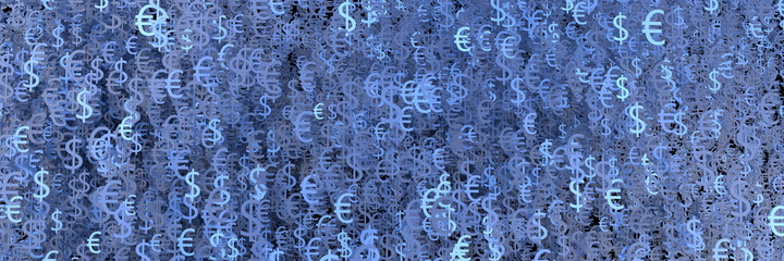 Abstract background with lots of dollar and euro symbols. Design concept on the topic of business. 3d render