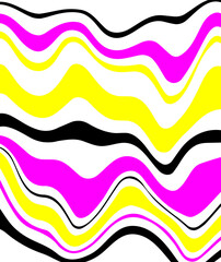 Vector artistic illustration. Abstract colorful curvy lines on white background.
