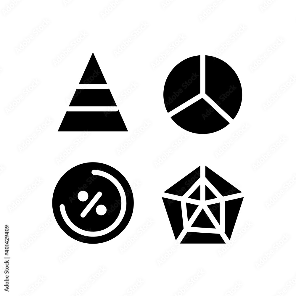 Poster silhouette graph and chart icons design isolated on white background