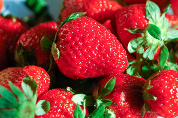 juicy delicious red strawberries. Food background