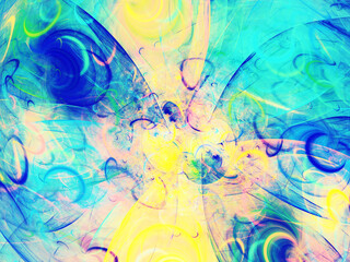 blue abstract fractal background 3d rendering illustration