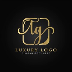 Initial TG letter Logo Design vector Template. Abstract Luxury Letter TG logo Design