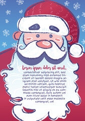 Christmas template with Santa and place for your text for posters or flyers and greeting cards